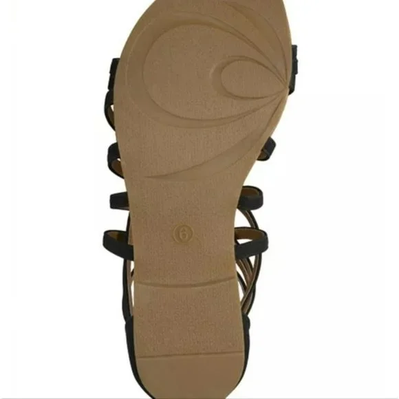 Journee Collection Hanni Strappy Flat Sandals Black -7.5 - Picture 5 of 8